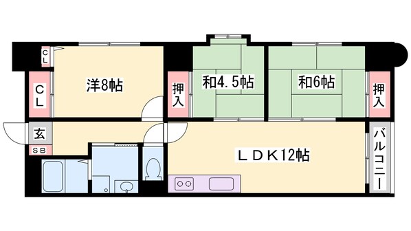 姫路駅 徒歩13分 4階の物件間取画像